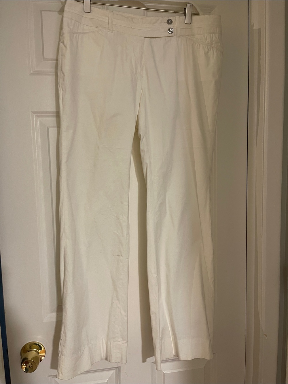 White House Black Market Men's Off-White Straight-Leg Dress Pants